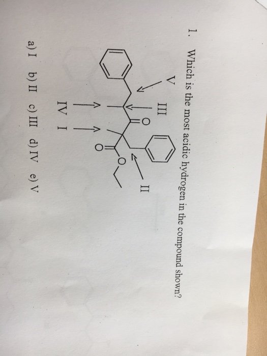 solved-which-is-the-most-acidic-hydrogen-in-the-compound-chegg