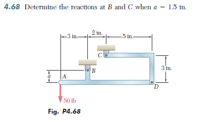 Solved Determine The Reactions At B And C When A = 1.5 In. | Chegg.com