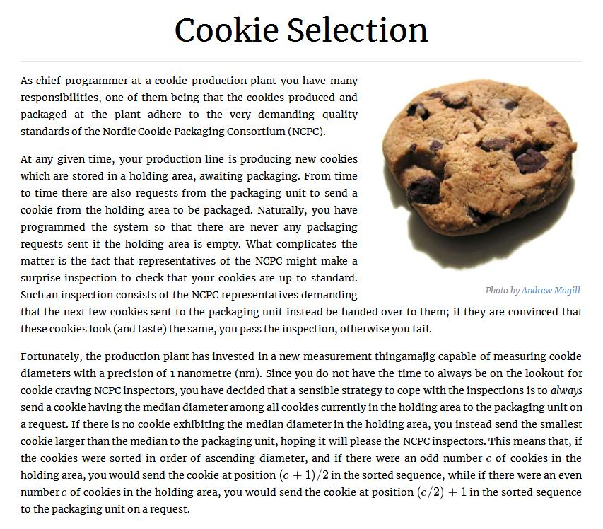 Solved Cookie Selection As chief programmer at a cookie | Chegg.com