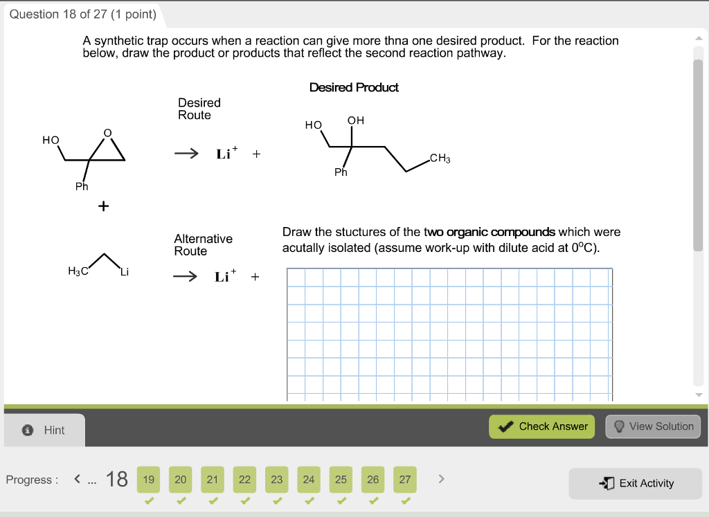 Solved A synthetic trap occurs when a reaction can give more | Chegg.com