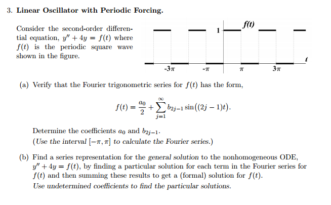 Solved Linear Oscillator with Periodic Forcing. Consider the | Chegg.com