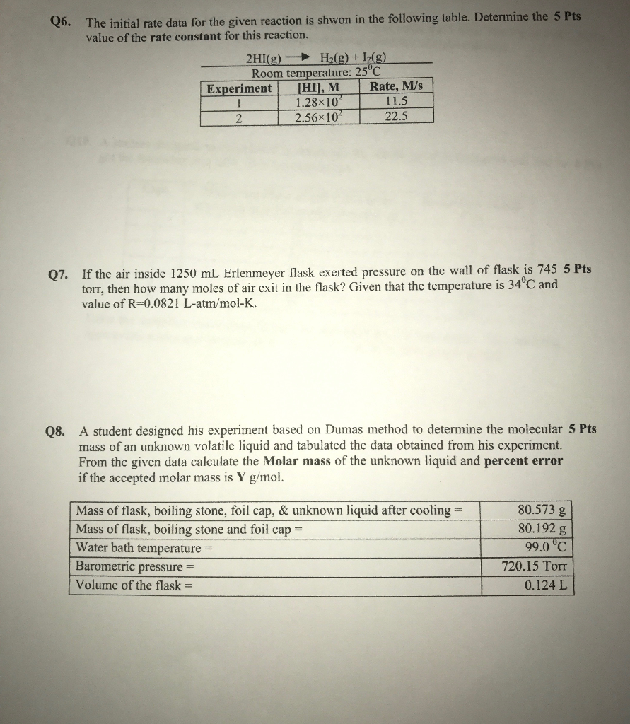 Solved 4 Given The Following Data Write Down The Rate Chegg Com