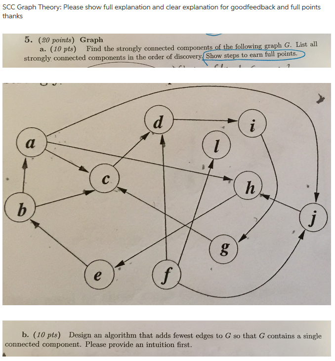 Solved Clearly List Strongly Connected Components In Order | Chegg.com