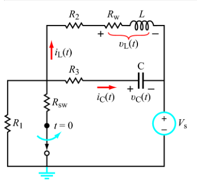 Solved The SPST switch in the circuit of Figure m6.1 opens | Chegg.com