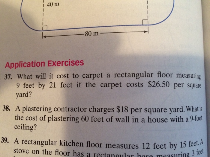 Solved What will it cost to carpet a rectangular floor