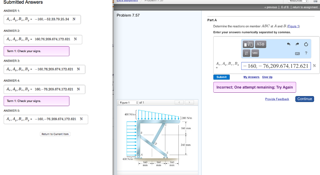 Solved Determine the reaction on member ABC at A and B. | Chegg.com