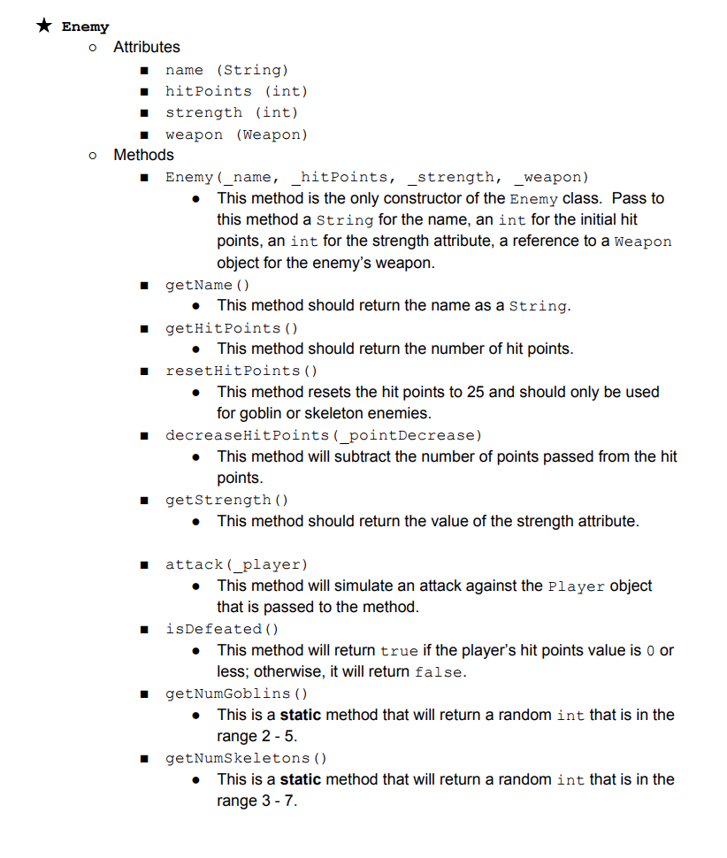 Solved Assignment 5: Object-Oriented Programming in the | Chegg.com