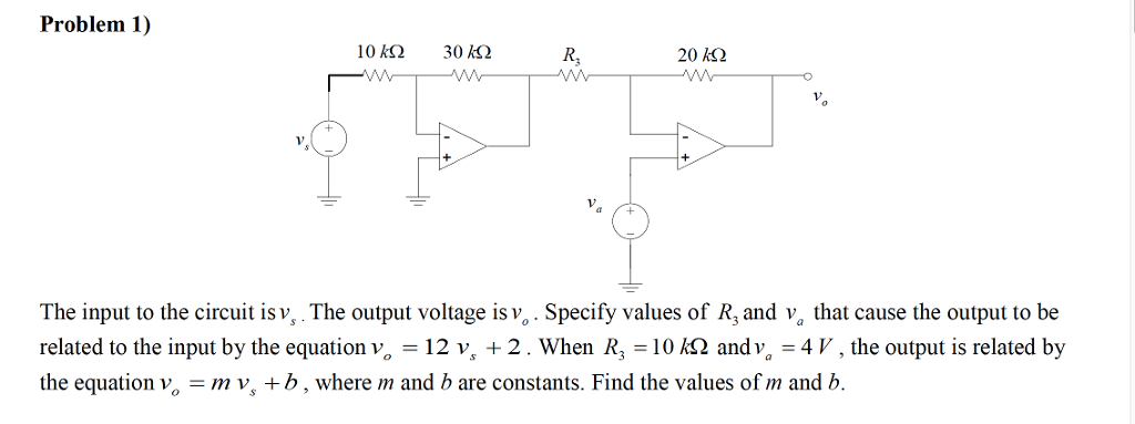 Solved The input to the circuit is v_s. The output voltage | Chegg.com