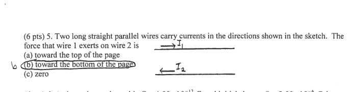 Solved Two long straight parallel wires carry currents in | Chegg.com