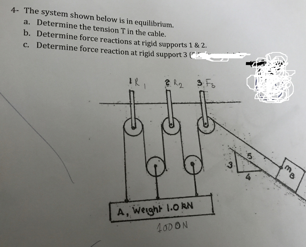 Solved 4 The System Shown Below Is In Equilibrium A