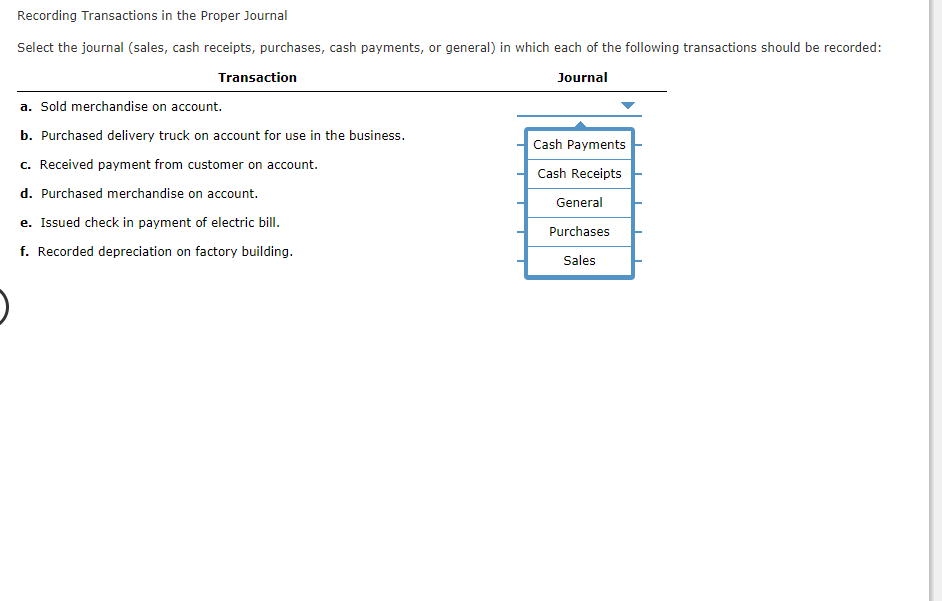 Solved Recording Transactions in the Proper Journal Select Chegg com