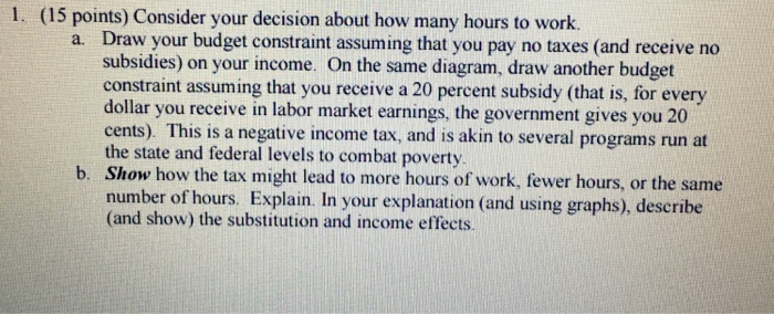 Solved Consider Your Decision About How Many Hours To Work Chegg