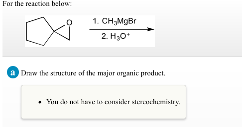 ch3mgbr h3o reaction structure draw organic major solved transcribed problem text been