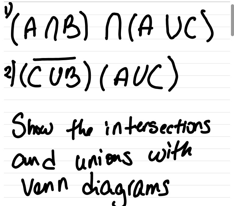 Solved (A Intersection B) Intersection (A Union C) (C Union | Chegg.com