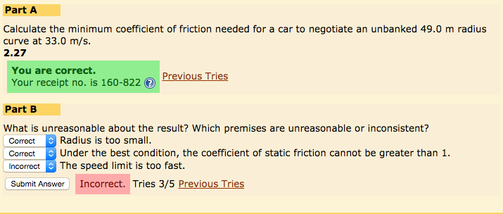 Solved Part A Calculate the minimum coefficient of friction | Chegg.com