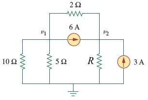 Solved In the circuit given below, R = 6 Ω. Calculate v1 and | Chegg.com