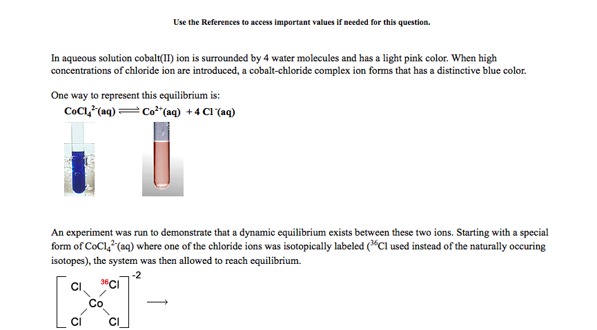 cobalt chloride and water equation