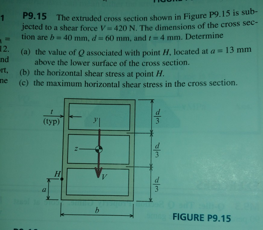 Solved e extruded cross section shown in Figure P9.15 is | Chegg.com