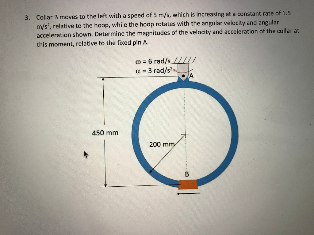 Solved Collar B moves to the left with a speed of 5 m/s,