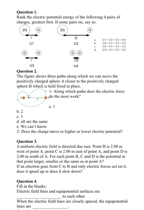 solved-rank-the-electric-potential-energy-of-the-following-4-chegg