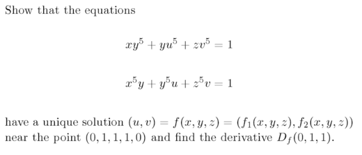 Solved Show That The Equations Have A Unique Solution (u, V) | Chegg.com