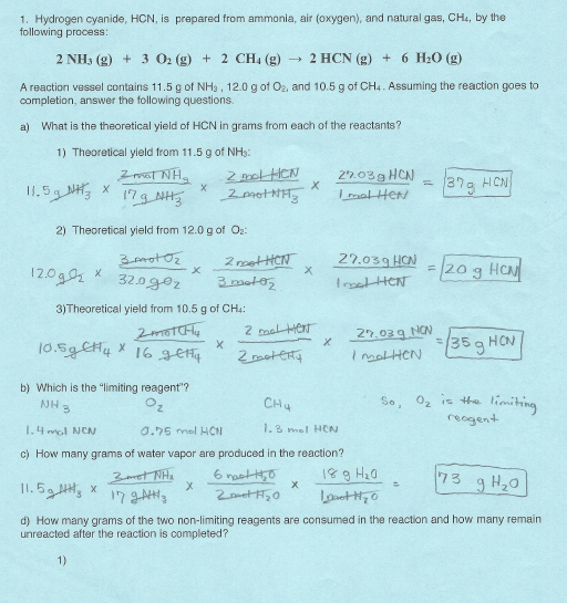 Solved 1. Hydrogen cyanide, HCN, is prepared from ammonia, | Chegg.com