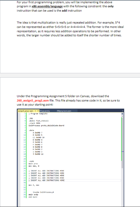 ASM program ; Program template .386