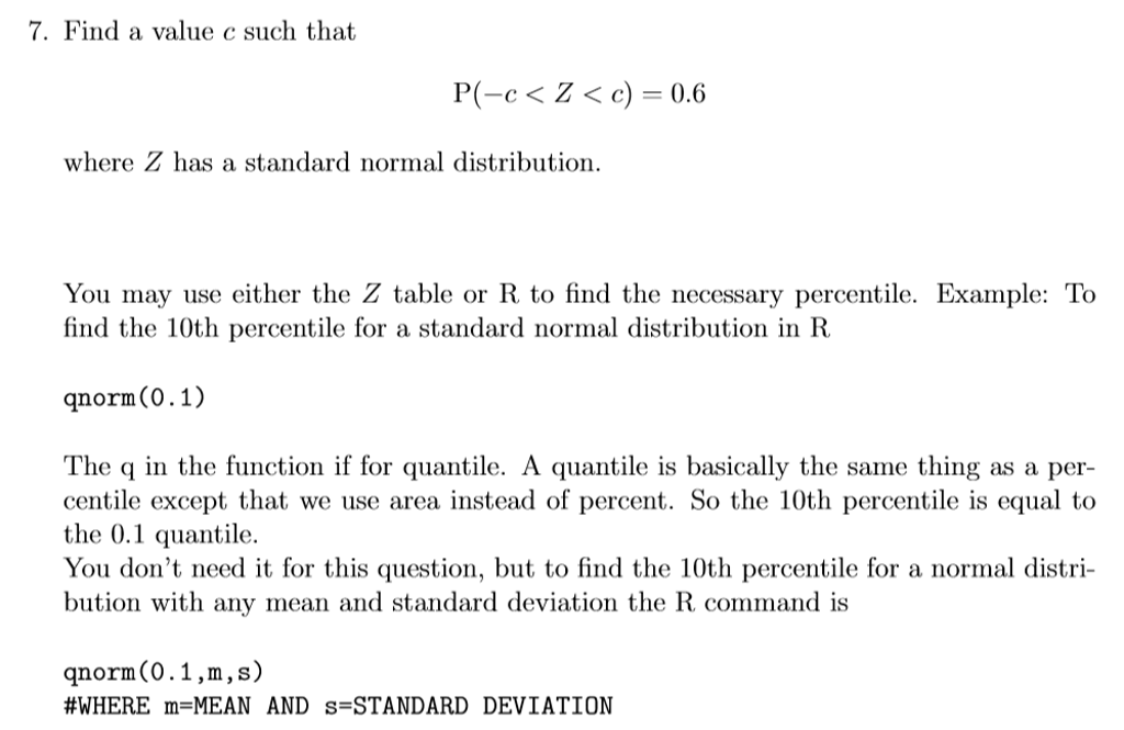 Solved Find A Value C Such That P c