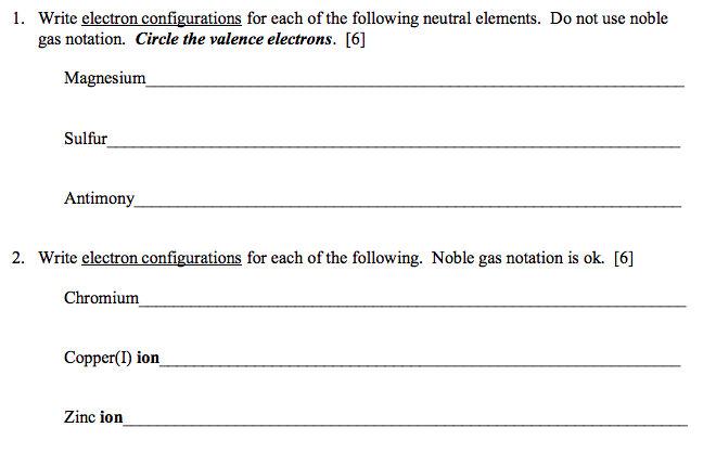 carbon electron configuration noble gas notation