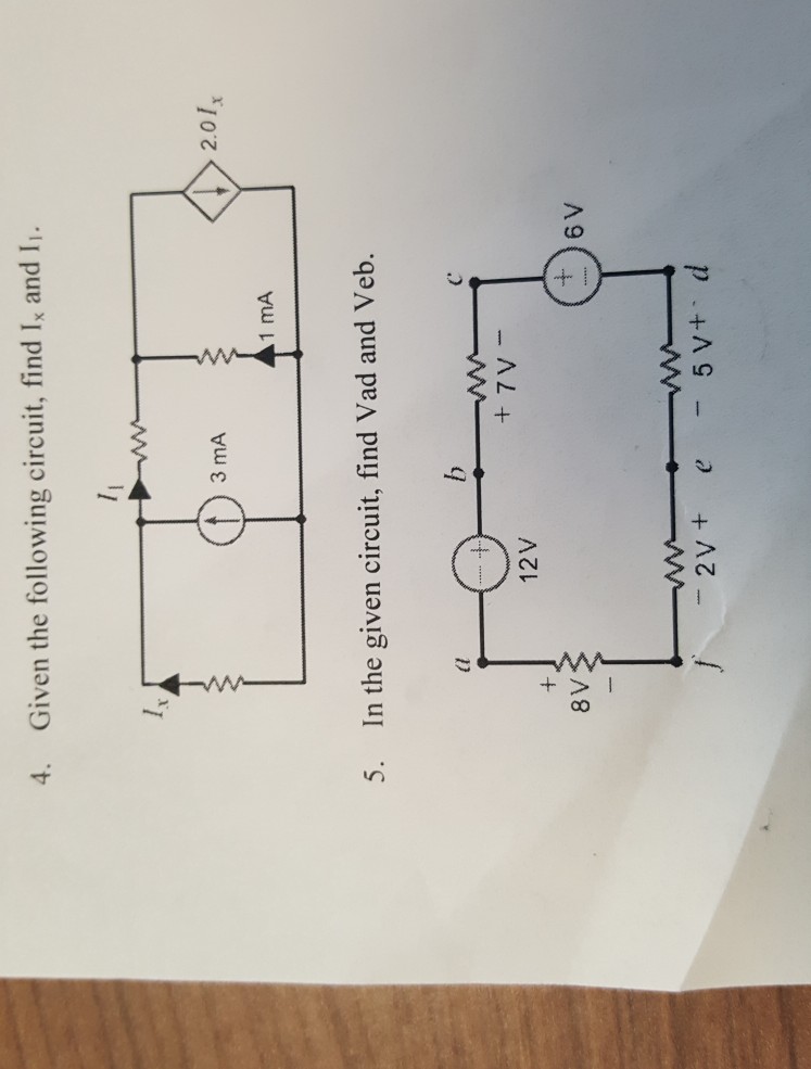 Solved 4. Given the following circuit, find I and I. 3 mA | Chegg.com