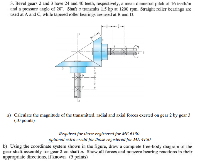 Solved 3. Bevel Gears 2 And 3 Have 24 And 40 Teeth, | Chegg.com