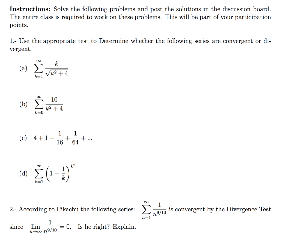 Solved Solve the following problems and post the solutions | Chegg.com