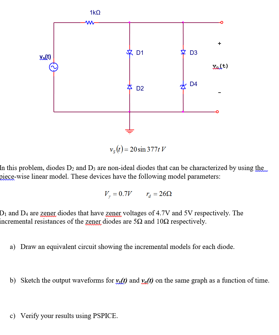 Solved In this problem, diodes D2 and D3 are non-ideal | Chegg.com