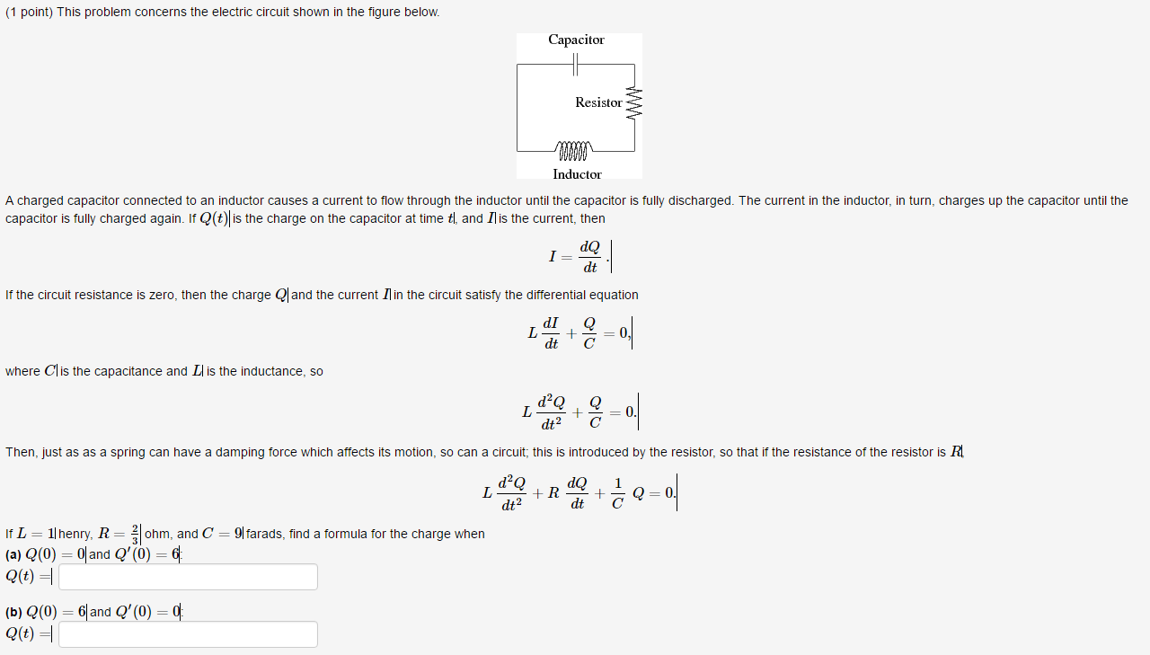 Solved This problem concerns the electric circuit shown in