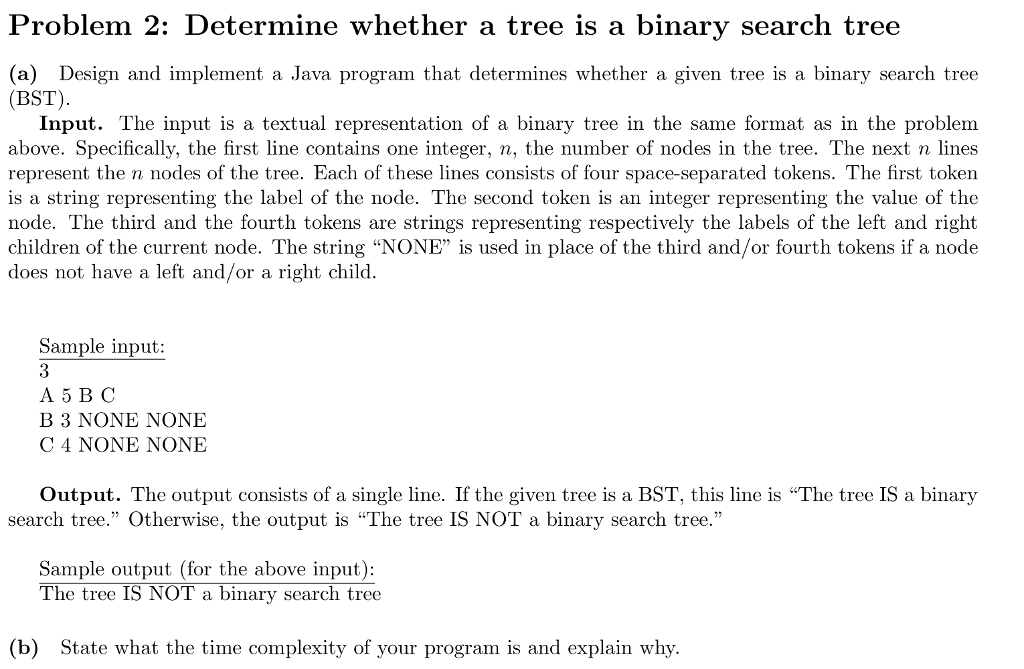 Solved Problem 2: Determine whether a tree is a binary | Chegg.com