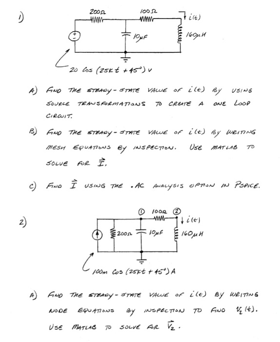 Solved Find the steady-state value of i(t) by using source | Chegg.com