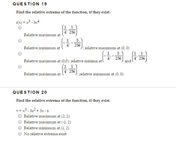 Solved Find The Relative Extrema Of The Function If They 3087