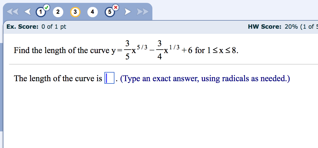 solved-find-the-length-of-the-curve-y-3-5x-5-3-3-4x-1-chegg