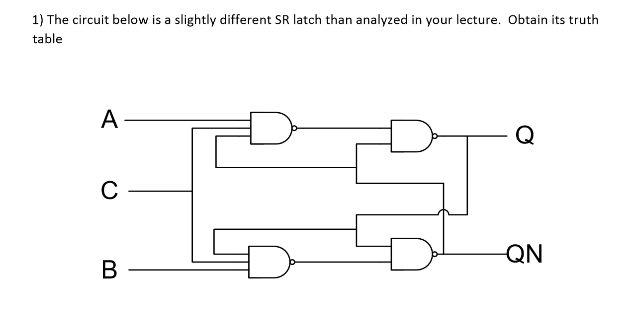 Solved The circuit below is a slightly different SR latch