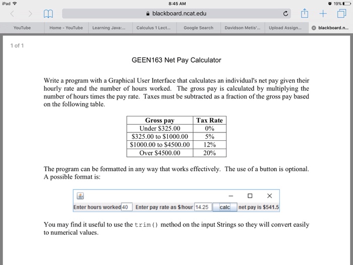 Solved Write a program with a Graphical User Interface that | Chegg.com