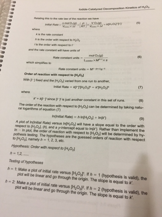 Solved an initial rate kinetics approach name due before chegg