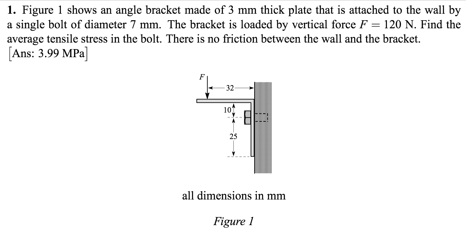 Solved Figure 1 shows an angle bracket made of 3 mm thick