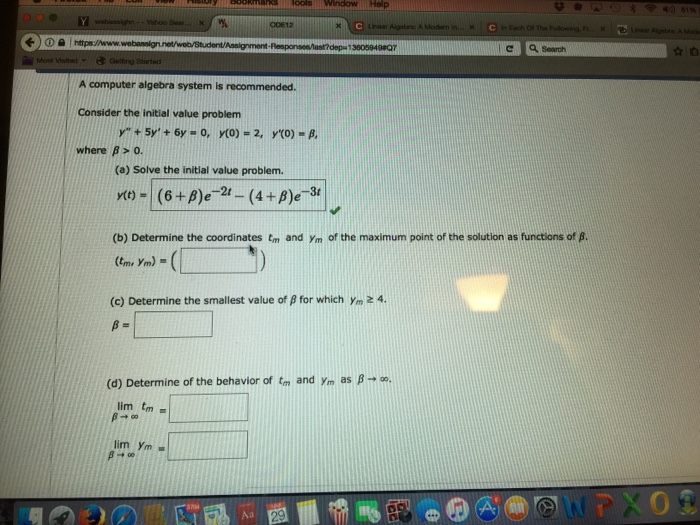 Solved A computer algebra system Is recommended. Consider | Chegg.com