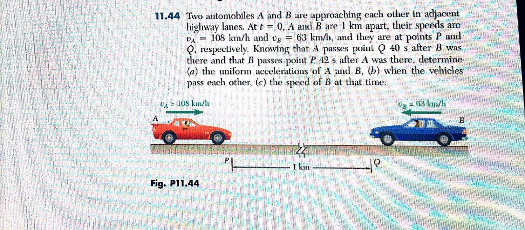 Solved Two Automobiles A And B Are Approaching Each Other In | Chegg.com