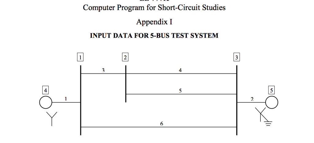 Description: Complete a short-circuit study for 5 bus | Chegg.com