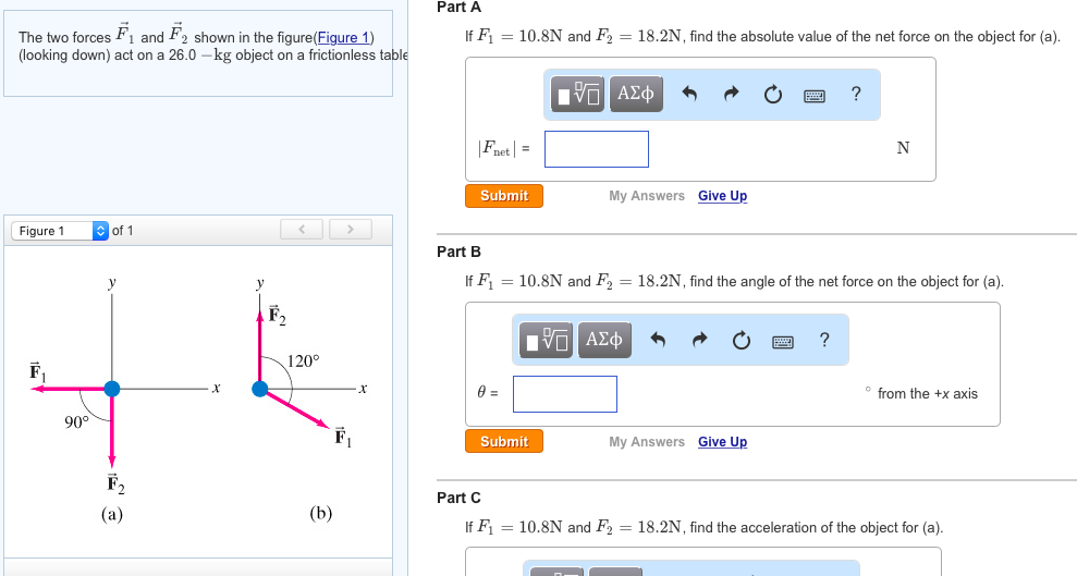 Solved The Two Forces And Shown In The Figure Figure 1 Chegg Solved The Two Forces And Shown In The Figure Figure 1 Chegg