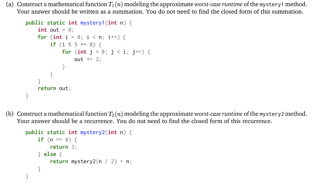 Solved (a) Construct a mathematical function Ti (n) modeling | Chegg.com