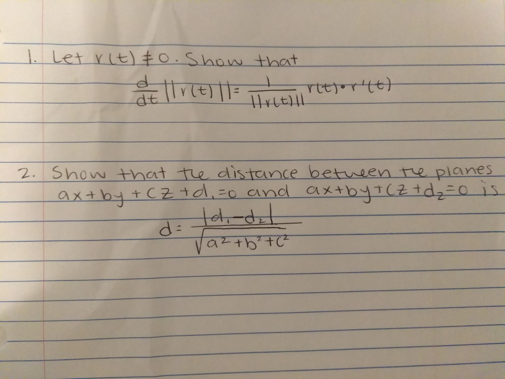 Solved Let R(t) Notequalto 0. Show That D/dt ||r(t)|| = | Chegg.com