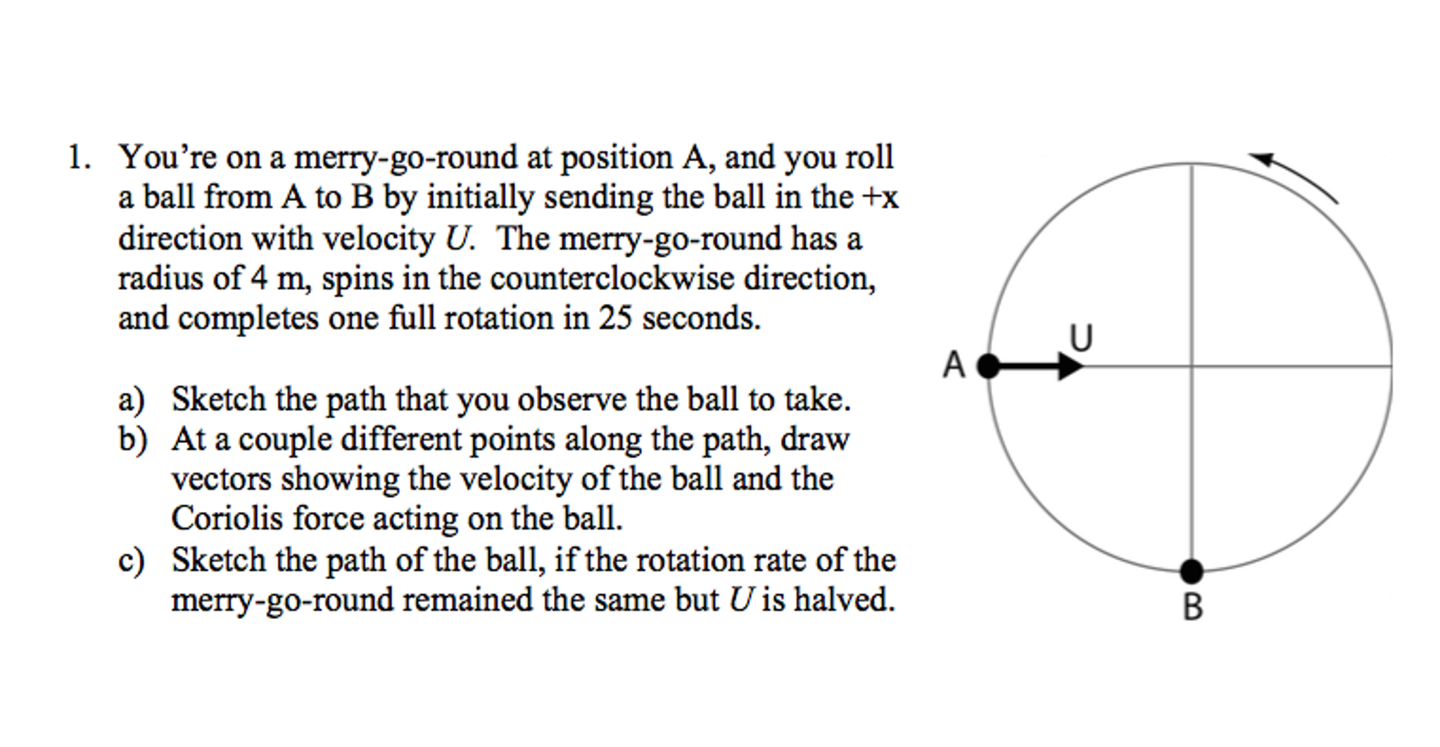 Solved You're On A Merry-go-round At Position A, And You | Chegg.com