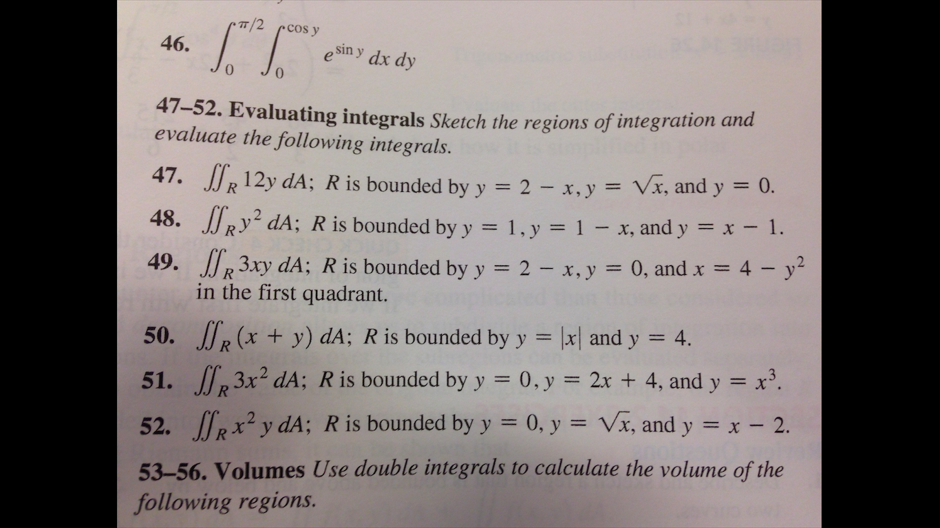 Solved Evaluating Integrals Sketch The Regions Of 3452